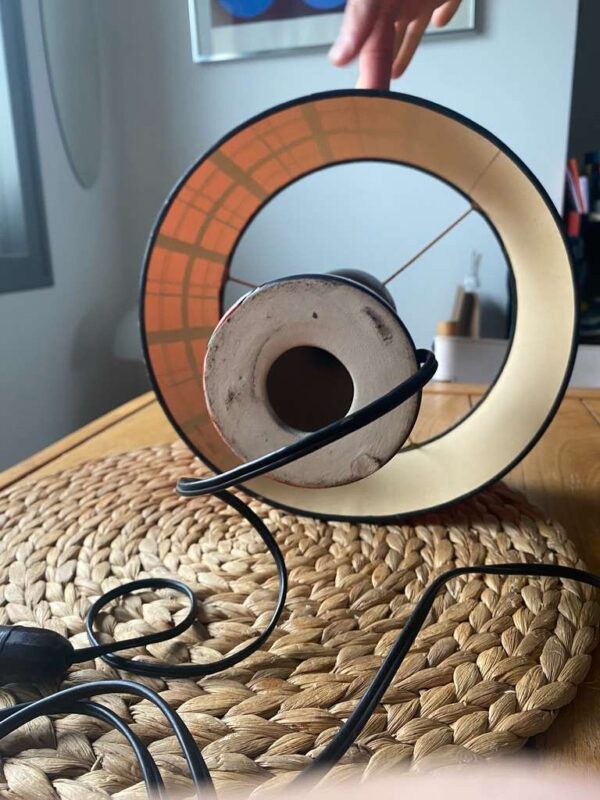 Adorable lampe, céramique noir mat et  motif écossais brillant // année 50 – Image 3